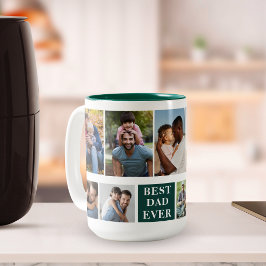 Caneca De Café Em Dois Tons Collage 10 Photos Best Dad Ever, Funny Mug For Dad
