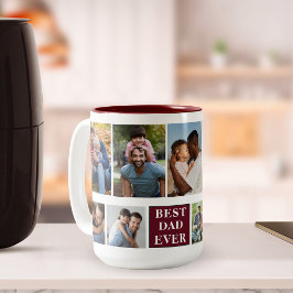 Caneca De Café Em Dois Tons Collage 10 Photos Best Dad Ever, Funny Mug For Dad