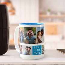 Collage 10 Photos Best Dad Ever, Funny Mug For Dad