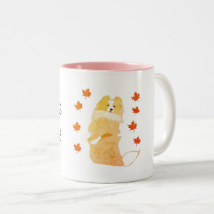 Caneca De Café Em Dois Tons Collie Art < personalizado