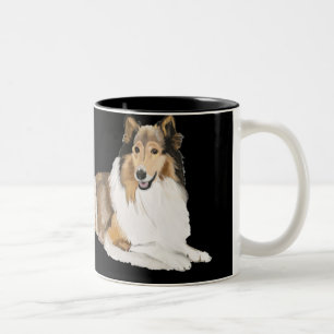 Caneca De Café Em Dois Tons Collie áspero
