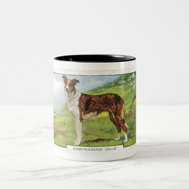 Caneca De Café Em Dois Tons Collie Liso-Revestido (Centro)