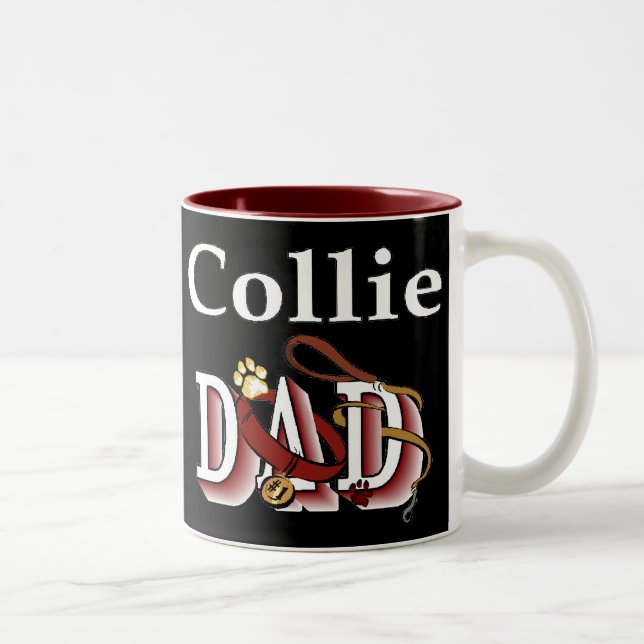 Caneca De Café Em Dois Tons Collie PAI Gifts (Direita)