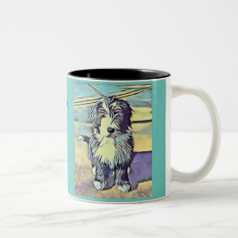 Caneca De Café Em Dois Tons Collie Puppy Mug