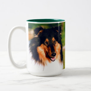 Caneca De Café Em Dois Tons Collie Revestido