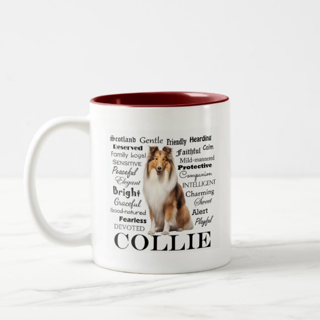 Caneca De Café Em Dois Tons Collie Traits (Esquerda)