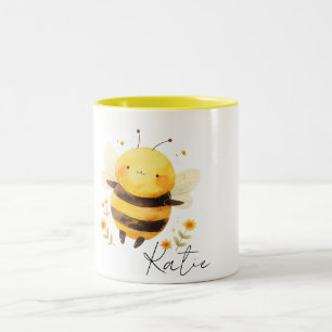 Caneca De Café Em Dois Tons Colmea PERSONALIZADA, Presentes de Abelha, Abelha