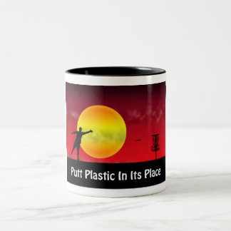Caneca De Café Em Dois Tons Colocar Plástico No Seu Lugar