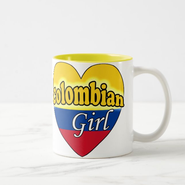 Caneca De Café Em Dois Tons Colombian Girl (Direita)