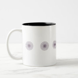 Caneca De Café Em Dois Tons Coloração rosa-rosa do-caleidoscópio circular Duas