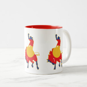 Caneca De Café Em Dois Tons Colorado Buckig Bronco Cowboy