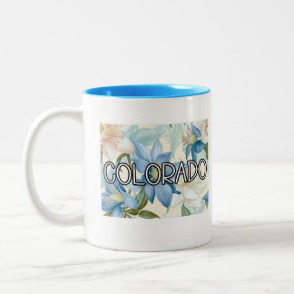 Caneca De Café Em Dois Tons Colorado Columbine Flower
