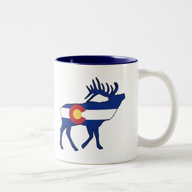 Caneca De Café Em Dois Tons Colorado Flag Elk (Direita)
