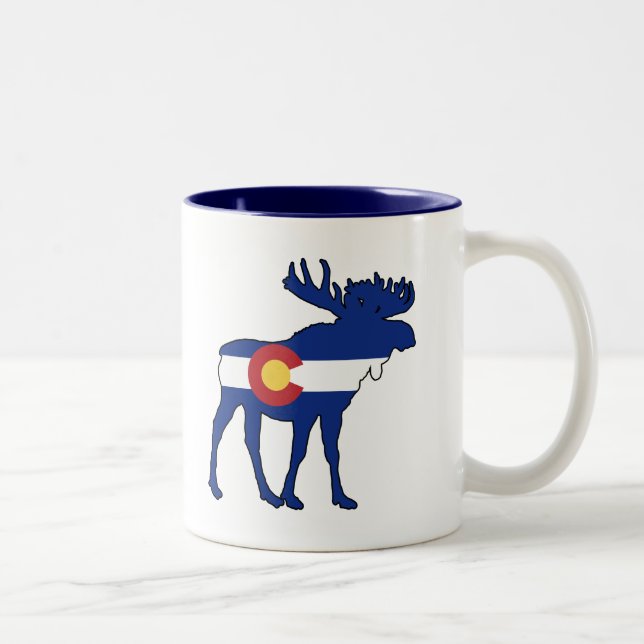 Caneca De Café Em Dois Tons Colorado Flag Moose (Direita)