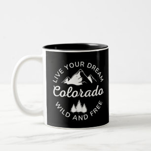Caneca De Café Em Dois Tons Colorado Mountain Vintage