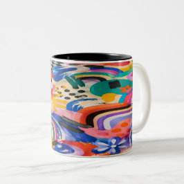 Caneca De Café Em Dois Tons Colorful Memphis Mug