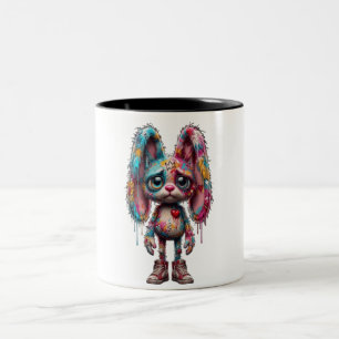 Caneca De Café Em Dois Tons Colorful Streetwear Drip Bunny Art