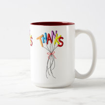 Colorful "Thanks" Spelled by Balloon Thank You Mug