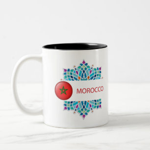 Caneca De Café Em Dois Tons Colorido Marrocos Souvenir