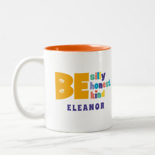 Caneca De Café Em Dois Tons Colorido Seja Tolo Honesto Amável Inspirador