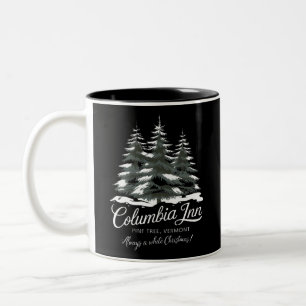 Caneca De Café Em Dois Tons Columbia Inn Pine Tree Vermont Um Natal Branco