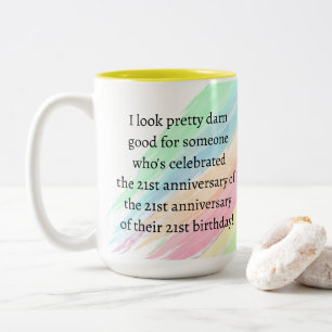 Caneca De Café Em Dois Tons Com 63 anos ou mais