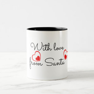 Caneca De Café Em Dois Tons Com amor dos Papais noeis Coração Vermelho