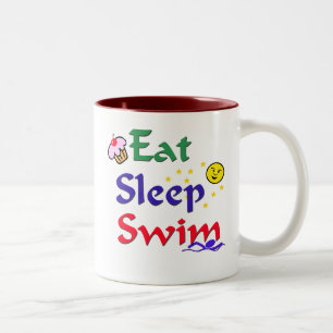 Caneca De Café Em Dois Tons Coma a natação do sono