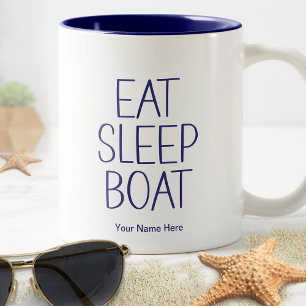 Caneca De Café Em Dois Tons Coma Barco Dormindo Engraçado Capitão Pescar Humor