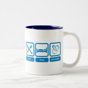 Caneca De Café Em Dois Tons Coma, durma, LiveJournal