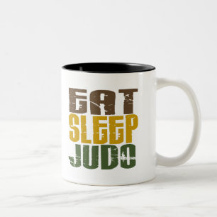 Caneca De Café Em Dois Tons Coma o judo 1 do sono