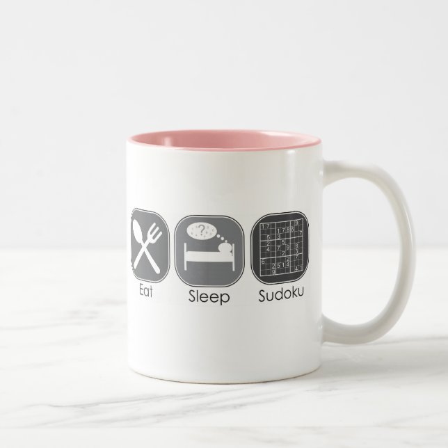 Caneca De Café Em Dois Tons Coma o sono Sudoku (Direita)