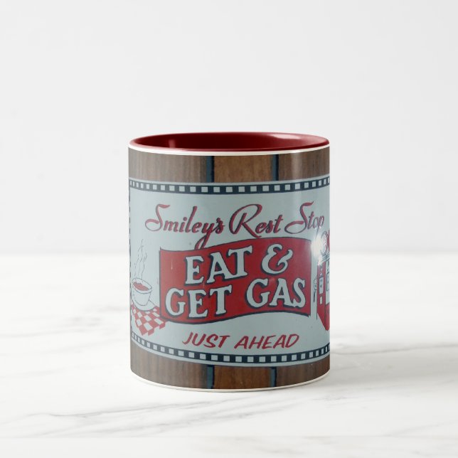 Caneca De Café Em Dois Tons Coma & obtenha a parada do resto do gás (Centro)