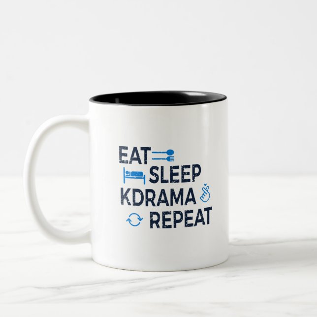 Caneca De Café Em Dois Tons Coma Repetição do Kdrama no Sono (Esquerda)