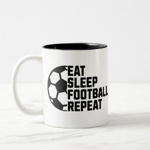 Caneca De Café Em Dois Tons Coma Sonho Futebol Repita – Esportes Mínimos
