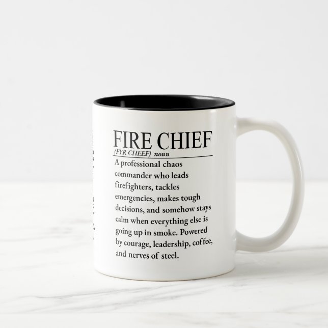 Caneca De Café Em Dois Tons Comandante de Bombeiros (Direita)