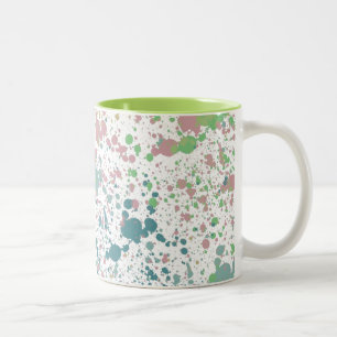 Caneca De Café Em Dois Tons Combinação de Paint Splatter