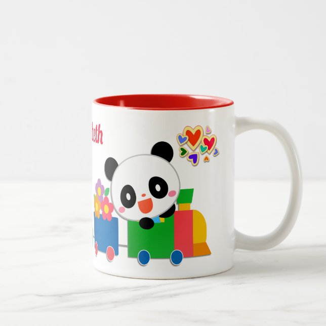 Caneca De Café Em Dois Tons Comboio De Animais Cujo Céu (Direita)