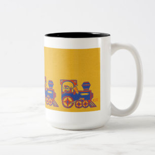 Caneca De Café Em Dois Tons Comboio de papais noeis