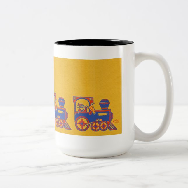 Caneca De Café Em Dois Tons Comboio de papais noeis (Direita)