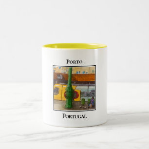 Caneca De Café Em Dois Tons Comboio na estação, Porto, Portugal