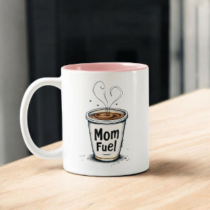 Caneca De Café Em Dois Tons Combustível da mamãe   Café Engraçado, Sobremesinh