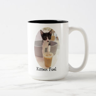 Caneca De Café Em Dois Tons Combustível de Kitten