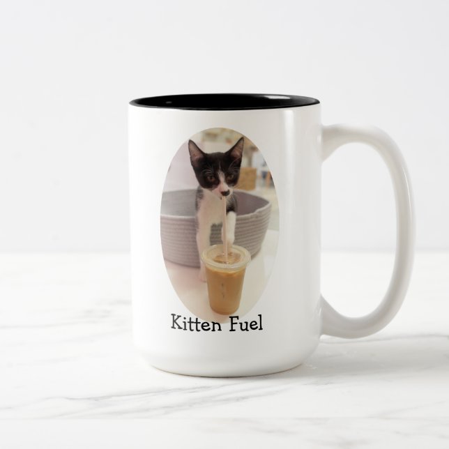 Caneca De Café Em Dois Tons Combustível de Kitten (Direita)