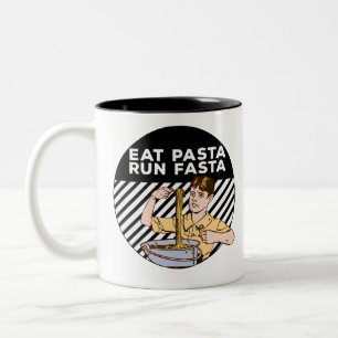 Caneca De Café Em Dois Tons Come Pasta Run Fasta