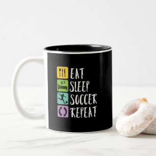 Caneca De Café Em Dois Tons Come Sleep Soccer Repórter Jogador Treinador Espo