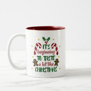 Caneca De Café Em Dois Tons Começa a dar gosto ao Natal