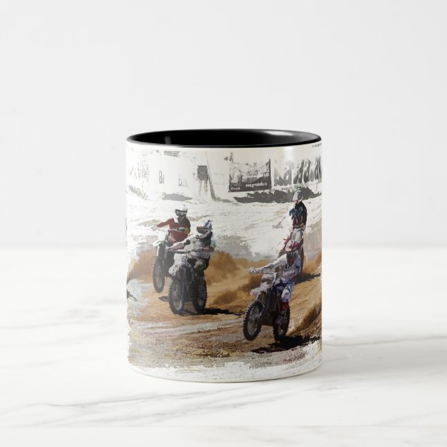 Caneca De Café Em Dois Tons Começando Forte! - Motocross Racers (Centro)