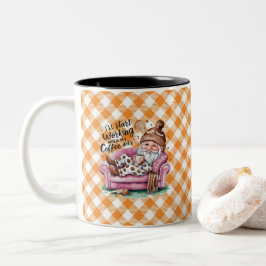Caneca De Café Em Dois Tons Começo A Trabalhar Quando O Meu Café