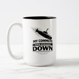 Caneca De Café Em Dois Tons Comédia Submarina de Deslocamento Reto para Baixo